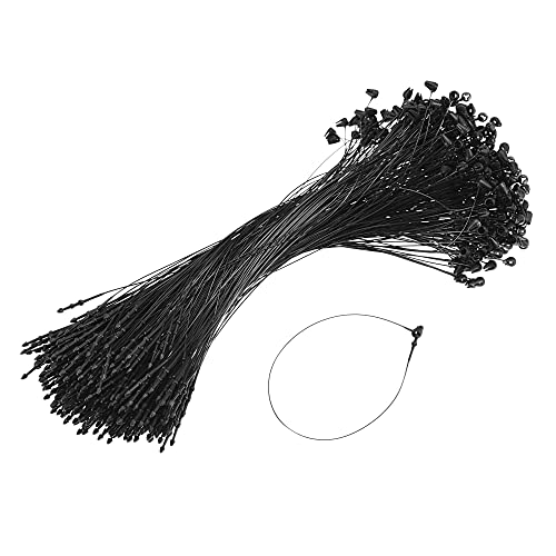 Etikettierverschlüsse, Kleidungsetikettierung, Snap Lock Pins Loop Price Tag Fastener Plastic Tags Ties Black 3 Inch/85mm Pack of 2000(180mm) von YUEKOPOU