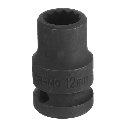 Innensechskant-Bohrer-Kit, Sechskant-Schaft, Schli 1/2" Drive Shallow Impact Socket - 12-Point Metric CR-MO Steel Nut Impact Grade Socket for Auto Repair(12mm) von YUEKOPOU