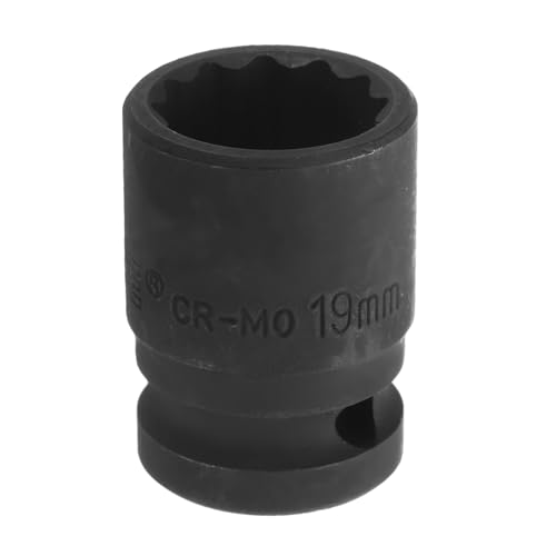 Innensechskant-Bohrer-Kit, Sechskant-Schaft, Schli 1/2" Drive Shallow Impact Socket - 12-Point Metric CR-MO Steel Nut Impact Grade Socket for Auto Repair(19mm) von YUEKOPOU