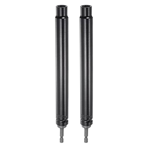 Innensechskant-Bohrer-Kit, Sechskant-Schaft, Schli 2pcs Extra Long Hollow Socket Set, Deep Well Impact Nut Driver with 1/4" Quick-Change Hex Shank for Power Drills(12mm x 200mm) von YUEKOPOU
