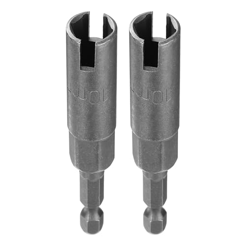 Innensechskant-Bohrer-Kit, Sechskant-Schaft, Schli 2pcs H13 Wing Nut Driver 1/4" Hex Shank Power Deep Slot Wing Nut Drill Bit for Impact Driver Tool Set(10mm) von YUEKOPOU