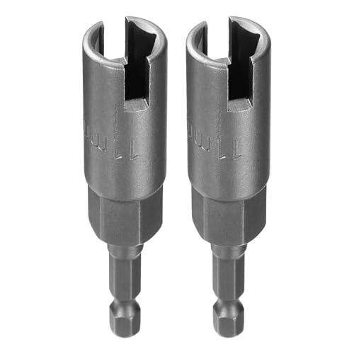 Innensechskant-Bohrer-Kit, Sechskant-Schaft, Schli 2pcs H13 Wing Nut Driver 1/4" Hex Shank Power Deep Slot Wing Nut Drill Bit for Impact Driver Tool Set(11mm) von YUEKOPOU
