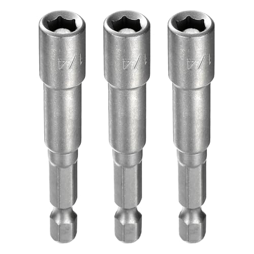 Innensechskant-Bohrer-Kit, Sechskant-Schaft, Schli 3pcs Hex Nut Driver Drill Bit Set with 1/4" Hex Shank Magnetic Nut Setter for Power Drills and Impact Drivers(1/4") von YUEKOPOU