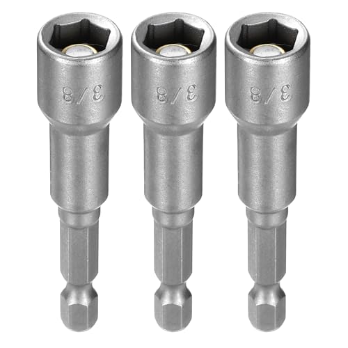 Innensechskant-Bohrer-Kit, Sechskant-Schaft, Schli 3pcs Hex Nut Driver Drill Bit Set with 1/4" Hex Shank Magnetic Nut Setter for Power Drills and Impact Drivers(3/8") von YUEKOPOU