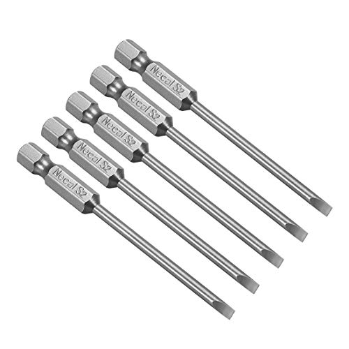 Innensechskant-Bohrer-Kit, Sechskant-Schaft, Schli 5 Pcs 4mm Magnetic Flat Head Screwdriver Bits - 1/4 Inch Hex Shank, 3-Inch Length, S2 Steel for Power Tools(3mm) von YUEKOPOU