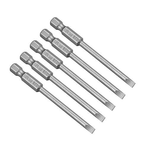Innensechskant-Bohrer-Kit, Sechskant-Schaft, Schli 5 Pcs 4mm Magnetic Flat Head Screwdriver Bits - 1/4 Inch Hex Shank, 3-Inch Length, S2 Steel for Power Tools(4mm) von YUEKOPOU