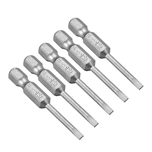 Innensechskant-Bohrer-Kit, Sechskant-Schaft, Schli 5 Pcs 6mm Slotted Tip Magnetic Flat Head Screwdriver Bits - 1/4 Inch Hex Shank, 2-Inch Length S2 Steel Power Tool Accessories(2.5mm) von YUEKOPOU