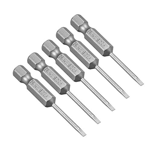 Innensechskant-Bohrer-Kit, Sechskant-Schaft, Schli 5 Pcs 6mm Slotted Tip Magnetic Flat Head Screwdriver Bits - 1/4 Inch Hex Shank, 2-Inch Length S2 Steel Power Tool Accessories(2mm) von YUEKOPOU