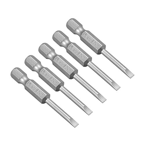 Innensechskant-Bohrer-Kit, Sechskant-Schaft, Schli 5 Pcs 6mm Slotted Tip Magnetic Flat Head Screwdriver Bits - 1/4 Inch Hex Shank, 2-Inch Length S2 Steel Power Tool Accessories(3mm) von YUEKOPOU