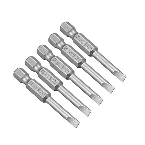 Innensechskant-Bohrer-Kit, Sechskant-Schaft, Schli 5 Pcs 6mm Slotted Tip Magnetic Flat Head Screwdriver Bits - 1/4 Inch Hex Shank, 2-Inch Length S2 Steel Power Tool Accessories(4mm) von YUEKOPOU