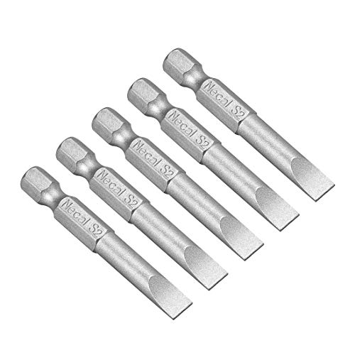 Innensechskant-Bohrer-Kit, Sechskant-Schaft, Schli 5 Pcs 6mm Slotted Tip Magnetic Flat Head Screwdriver Bits - 1/4 Inch Hex Shank, 2-Inch Length S2 Steel Power Tool Accessories(6mm) von YUEKOPOU