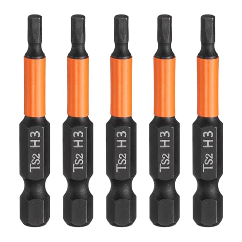 Innensechskant-Bohrer-Kit, Sechskant-Schaft, Schli 5pcs Hex Head Wrench Drill Bit Set - 1/4" Hex Shank, 2" Length, S2 Steel, Magnetic Impact Driver Compatible with Electric Drills(3mm) von YUEKOPOU