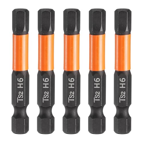 Innensechskant-Bohrer-Kit, Sechskant-Schaft, Schli 5pcs Hex Head Wrench Drill Bit Set - 1/4" Hex Shank, 2" Length, S2 Steel, Magnetic Impact Driver Compatible with Electric Drills(6mm) von YUEKOPOU