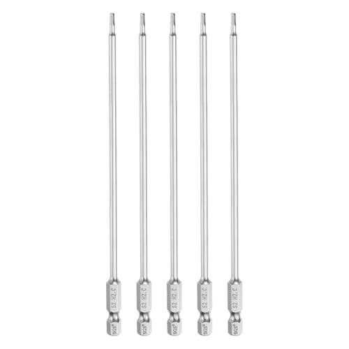 Innensechskant-Bohrer-Kit, Sechskant-Schaft, Schli 5pcs Hex Head Wrench Drill Bit Set Metric 1/4" Hex Shank 100mm Long Magnetic S2 Steel Screwdriver Bits for Industrial Use(2mm x 150mm) von YUEKOPOU