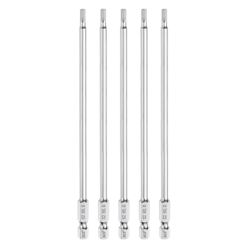 Innensechskant-Bohrer-Kit, Sechskant-Schaft, Schli 5pcs Hex Head Wrench Drill Bit Set Metric 1/4" Hex Shank 100mm Long Magnetic S2 Steel Screwdriver Bits for Industrial Use(3mm x 150mm) von YUEKOPOU