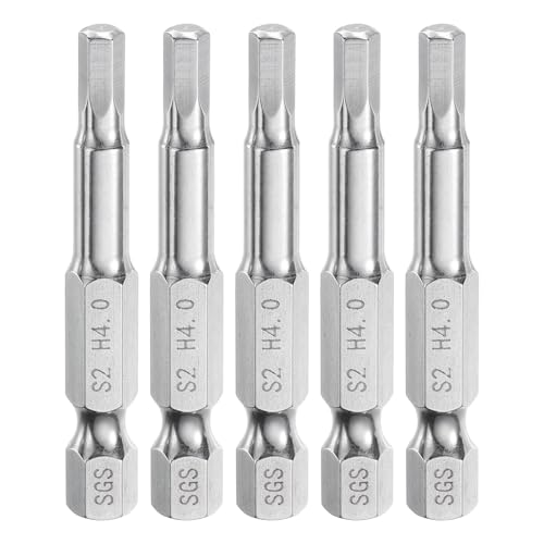 Innensechskant-Bohrer-Kit, Sechskant-Schaft, Schli 5pcs Hex Head Wrench Drill Bit Set Metric 1/4" Hex Shank 100mm Long Magnetic S2 Steel Screwdriver Bits for Industrial Use(4mm x 50mm) von YUEKOPOU