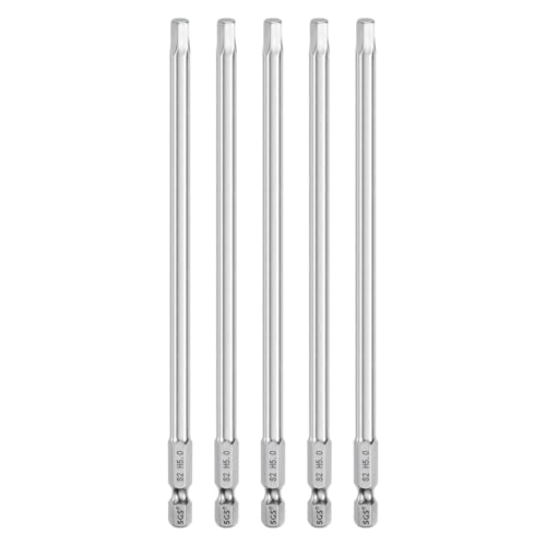 Innensechskant-Bohrer-Kit, Sechskant-Schaft, Schli 5pcs Hex Head Wrench Drill Bit Set Metric 1/4" Hex Shank 100mm Long Magnetic S2 Steel Screwdriver Bits for Industrial Use(5mm x 150mm) von YUEKOPOU