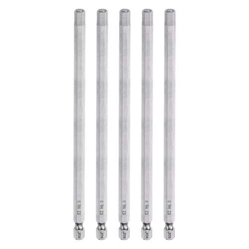 Innensechskant-Bohrer-Kit, Sechskant-Schaft, Schli 5pcs Hex Head Wrench Drill Bit Set Metric 1/4" Hex Shank 100mm Long Magnetic S2 Steel Screwdriver Bits for Industrial Use(6mm x 150mm) von YUEKOPOU