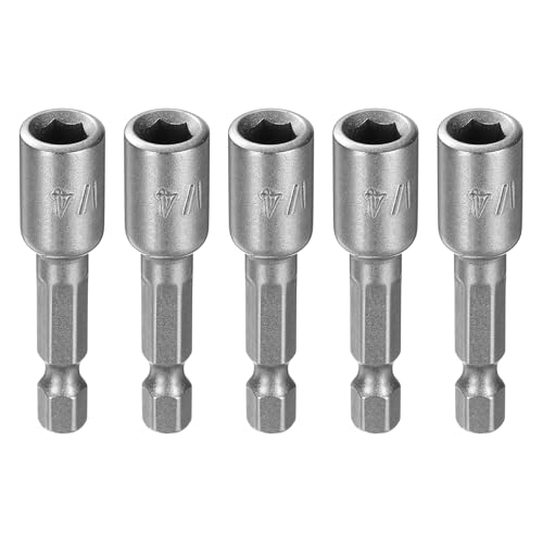 Innensechskant-Bohrer-Kit, Sechskant-Schaft, Schli 5pcs Hex Nut Driver Drill Bit Set with 1/4" Hex Shank, 1.9" Long Magnetic Nut Setter for Power Drills & Impact Drivers(1/4" x 1.9") von YUEKOPOU