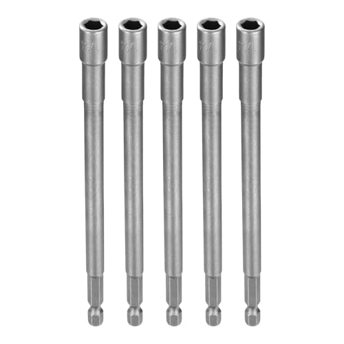 Innensechskant-Bohrer-Kit, Sechskant-Schaft, Schli 5pcs Hex Nut Driver Drill Bit Set with 1/4" Hex Shank, 1.9" Long Magnetic Nut Setter for Power Drills & Impact Drivers(1/4" x 5.9") von YUEKOPOU