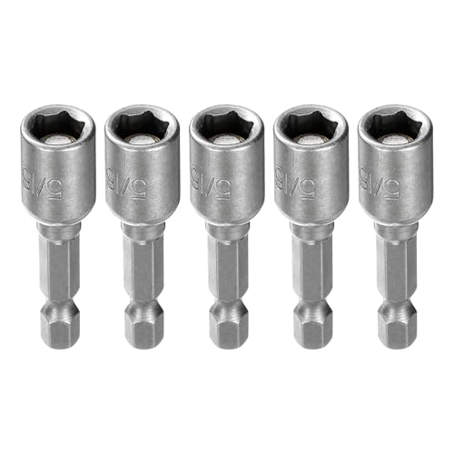 Innensechskant-Bohrer-Kit, Sechskant-Schaft, Schli 5pcs Hex Nut Driver Drill Bit Set with 1/4" Hex Shank, 1.9" Long Magnetic Nut Setter for Power Drills & Impact Drivers(5/16" x 1.9") von YUEKOPOU