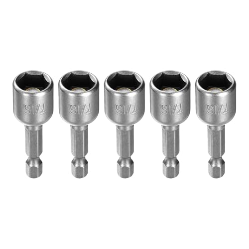 Innensechskant-Bohrer-Kit, Sechskant-Schaft, Schli 5pcs Hex Nut Driver Drill Bit Set with 1/4" Hex Shank, 1.9" Long Magnetic Nut Setter for Power Drills & Impact Drivers(7/16" x 1.9") von YUEKOPOU