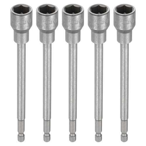 Innensechskant-Bohrer-Kit, Sechskant-Schaft, Schli 5pcs Nut Driver Drill Bit Set - 1/4" Hex Shank Extra Long Magnetic 6-Point Sockets for Power Drill Drivers(13mm) von YUEKOPOU