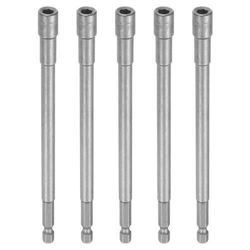 Innensechskant-Bohrer-Kit, Sechskant-Schaft, Schli 5pcs Nut Driver Drill Bit Set - 1/4" Hex Shank Extra Long Magnetic 6-Point Sockets for Power Drill Drivers(5.5mm) von YUEKOPOU