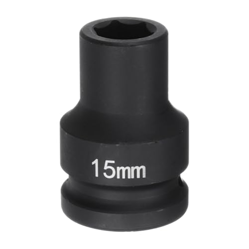 Innensechskant-Bohrer-Kit, Sechskant-Schaft, Schli 6-Point Impact Socket 3/4" Drive Heavy-Duty Metric Axle Nut Tool for Automotive Repairs(15mm) von YUEKOPOU