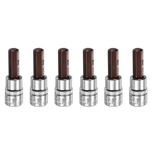Innensechskant-Bohrer-Kit, Sechskant-Schaft, Schli 6pcs Hex Bit Socket Set - 1/4" Square Drive SAE Extension Impact Nut Driver Bits - Durable S2 & CR-V Steel for Ratchet Wrench(1/4") von YUEKOPOU