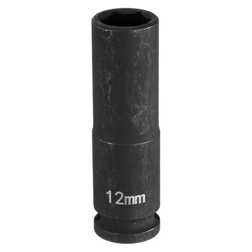 Innensechskant-Bohrer-Kit, Sechskant-Schaft, Schli Deep Impact Socket 3/8" Square Drive - 6 Point CR-MO Steel Flip Socket for Auto and Home Repairs(12mm) von YUEKOPOU