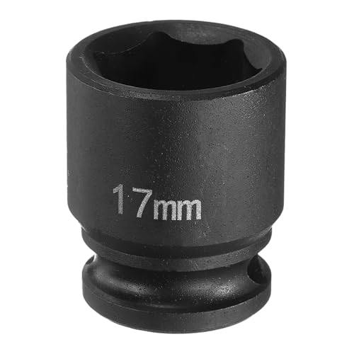Innensechskant-Bohrer-Kit, Sechskant-Schaft, Schli Deep Impact Socket 3/8" Square Drive - 6 Point CR-MO Steel Flip Socket for Auto and Home Repairs(17mm) von YUEKOPOU