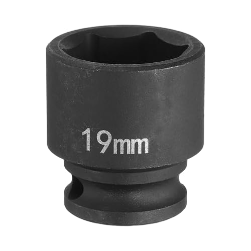 Innensechskant-Bohrer-Kit, Sechskant-Schaft, Schli Deep Impact Socket 3/8" Square Drive - 6 Point CR-MO Steel Flip Socket for Auto and Home Repairs(19mm) von YUEKOPOU