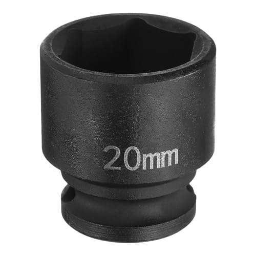 Innensechskant-Bohrer-Kit, Sechskant-Schaft, Schli Deep Impact Socket 3/8" Square Drive - 6 Point CR-MO Steel Flip Socket for Auto and Home Repairs(20mm) von YUEKOPOU