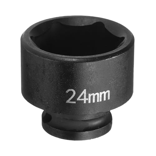 Innensechskant-Bohrer-Kit, Sechskant-Schaft, Schli Deep Impact Socket 3/8" Square Drive - 6 Point CR-MO Steel Flip Socket for Auto and Home Repairs(24mm) von YUEKOPOU