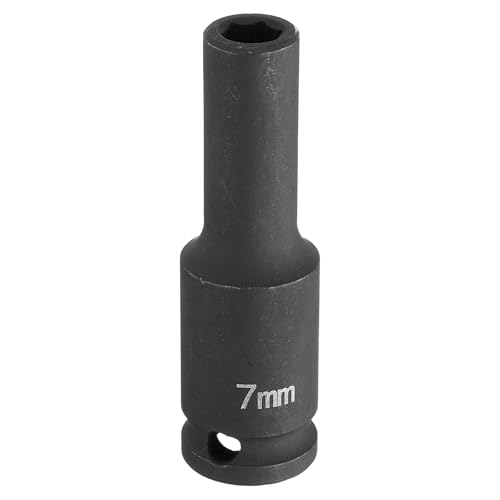 Innensechskant-Bohrer-Kit, Sechskant-Schaft, Schli Deep Impact Socket 3/8" Square Drive - 6 Point CR-MO Steel Flip Socket for Auto and Home Repairs(7mm) von YUEKOPOU