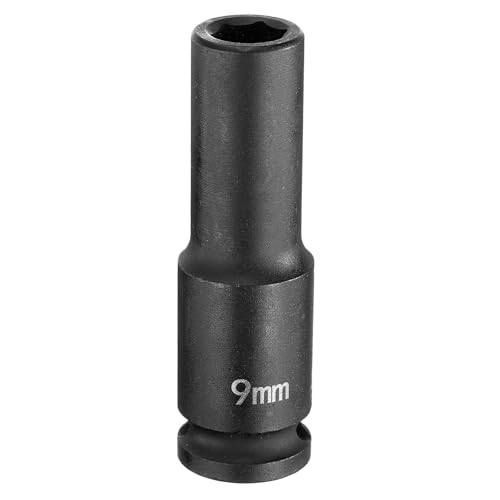 Innensechskant-Bohrer-Kit, Sechskant-Schaft, Schli Deep Impact Socket 3/8" Square Drive - 6 Point CR-MO Steel Flip Socket for Auto and Home Repairs(9mm) von YUEKOPOU