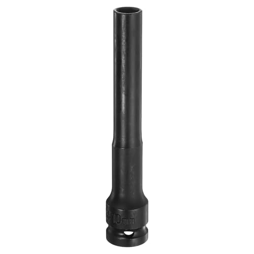 Innensechskant-Bohrer-Kit, Sechskant-Schaft, Schli Deep Thin Wall Impact Socket - 1/2" Square Drive, 6 Point, Extra Long CR-V Steel for Spindle Axle Nut, Industrial Grade, Black(10mm) von YUEKOPOU