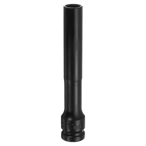 Innensechskant-Bohrer-Kit, Sechskant-Schaft, Schli Deep Thin Wall Impact Socket - 1/2" Square Drive, 6 Point, Extra Long CR-V Steel for Spindle Axle Nut, Industrial Grade, Black(12mm) von YUEKOPOU