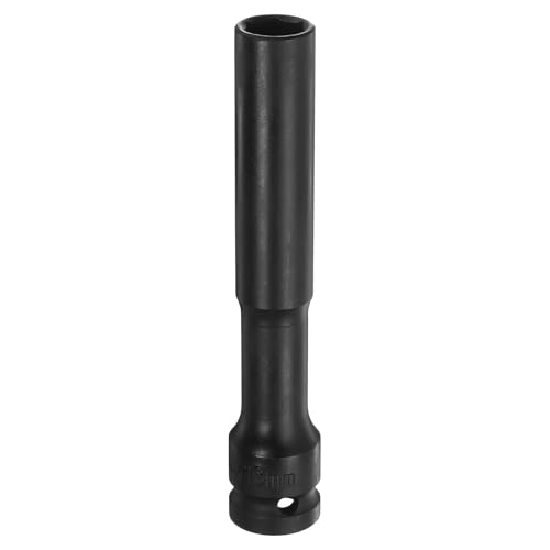 Innensechskant-Bohrer-Kit, Sechskant-Schaft, Schli Deep Thin Wall Impact Socket - 1/2" Square Drive, 6 Point, Extra Long CR-V Steel for Spindle Axle Nut, Industrial Grade, Black(13mm) von YUEKOPOU