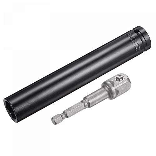 Innensechskant-Bohrer-Kit, Sechskant-Schaft, Schli Drive Socket Accessory Set Deep 6-Point Impact Socket with 6" Length and 1/4" Hex Shank Adapter(18mm) von YUEKOPOU
