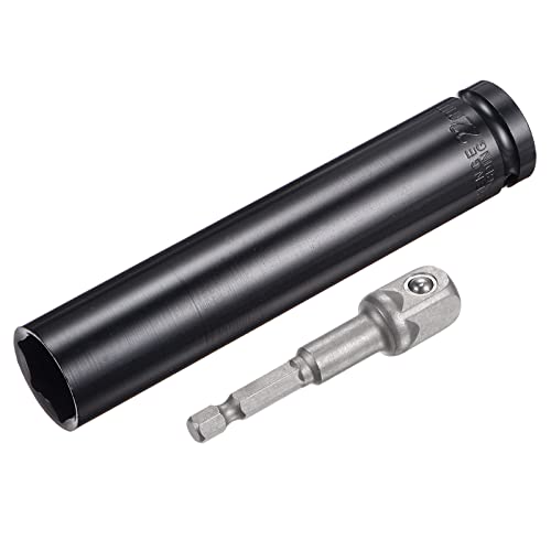 Innensechskant-Bohrer-Kit, Sechskant-Schaft, Schli Drive Socket Accessory Set Deep 6-Point Impact Socket with 6" Length and 1/4" Hex Shank Adapter(22mm) von YUEKOPOU
