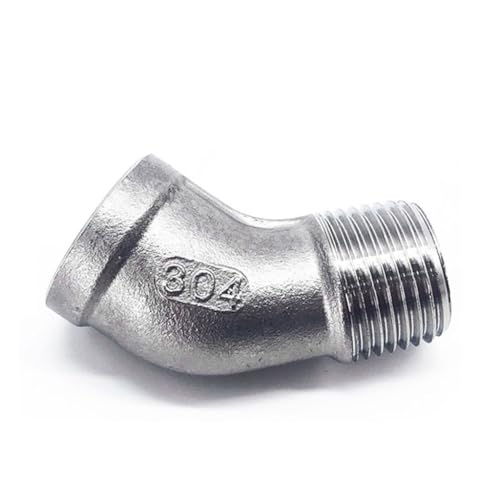YUEKOPOU 304 Stainless Steel 45 Degree Elbow Fitting Connector - Female to Male Thread, 1/4" to 2" Sizes, Ideal for Plumbing Accessories(0.25 Inch) von YUEKOPOU