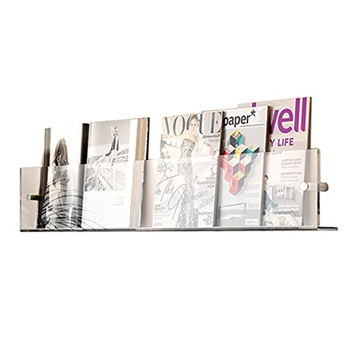 YUEKOPOU Wall Mounted Floating Shelves - Acrylic Magazine Rack Holder for Living Room, Office, and Library(60cm(23 5/8")) von YUEKOPOU