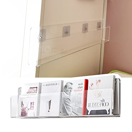YUEKOPOU Wall Mounted Floating Shelves - Acrylic Transparent Magazine Rack Holder for Office, Hotel, and Exhibition(40cm(15 3/4")) von YUEKOPOU