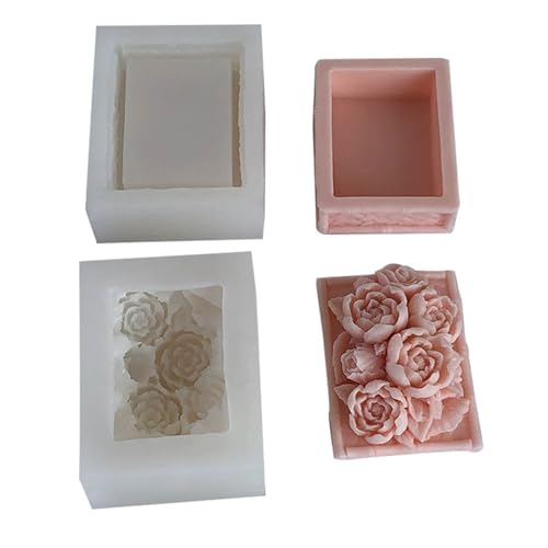 YUELER Pfingstrosen-Aufbewahrungsbox, Silikonformen, Schmuckkästchen, Epoxidharz, Formen, Ringe, Behälter, Form für Kunst, Heimdekorationen von YUELER