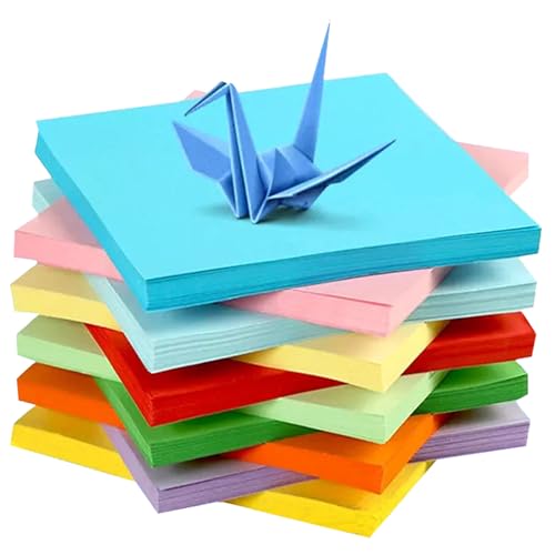 YUEMING 100 Blatt Origami-Papier, 10 Farben 7 x 7 cm Farbiges Faltpapier für Weihnachten Origami DIY Kunst und Kreative Bastelprojekte von YUEMING