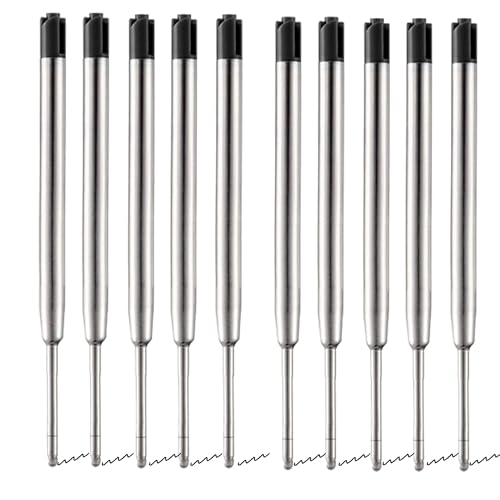 YUEMING 20er Set Großraumminen für Kugelschreiberminen, Austauschbare Kugelschreiber Minen, Großraumminen Metall Ersatzminen für das G2-Format, Ersatzminen Minen 1,0mm Strichstärke, Schwarz von YUEMING