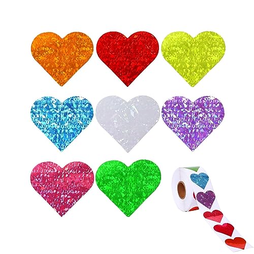 YUEMING Sticker Set Herzen, 500 Stück Herzsticker in 8 Farben, Herz Aufkleber ideal für Hochzeit, Geschenke, DIY, Briefe, Postkarten, Valentinstag, Scrapbooking, Dekoration1,5cm von YUEMING