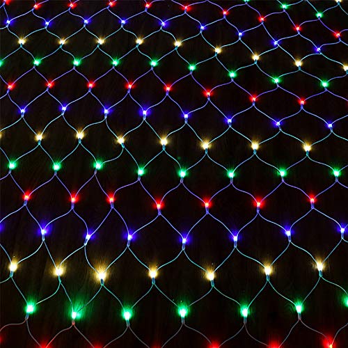 YUENFONG LED Lichternetz Lichterkettennetz 6×4m 480 LEDs Bunt-Lichtervorhang Innen und Außen mit 8 Leuchtmodi, Weihnachtsbeleuchtung P44 Wasserdicht Dekoration, für Weihnachten Hochzeit von YUENFONG